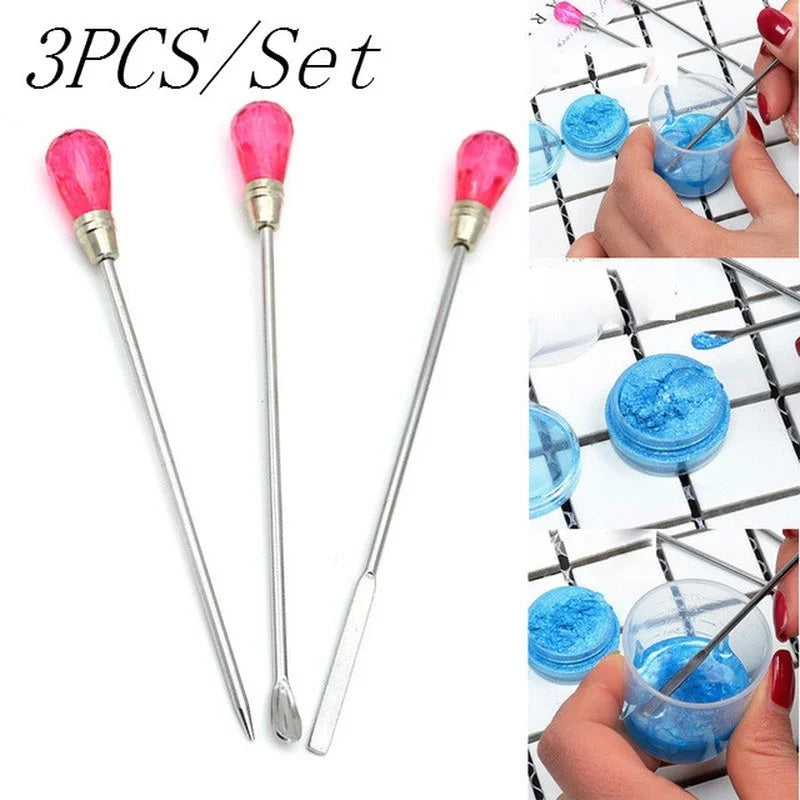 3Pcs/Set Bubble Needle Spoon Tool Set for Silicone Resin Mold Jewelry Making Candle Making Kit