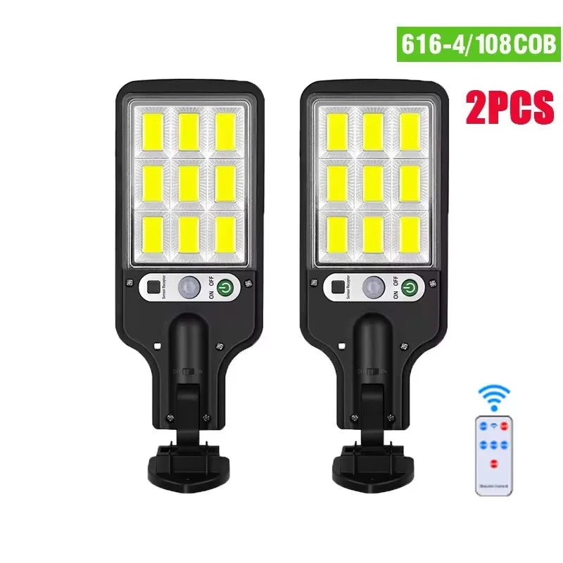 Powerful LED Solar Outdoor Led Courtyard Wall Lamp 3 Modes Human Body Induction Garden Terrace Garage Door Street Lighting Light
