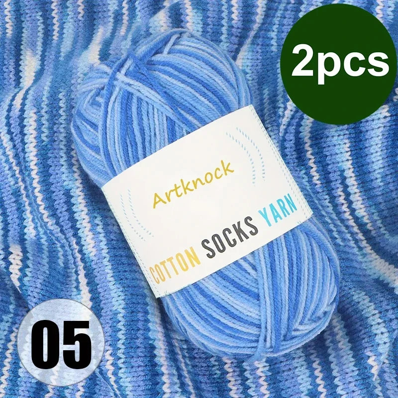 Colorful Milk Cotton Yarn For DIY Crochet Projects 2 Pcs