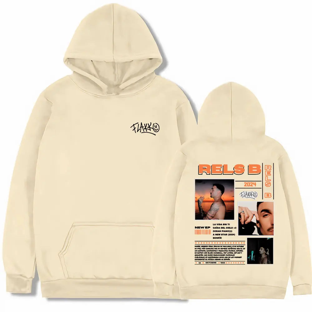 Rels B Skinny Flakk 2025 Tour Merch Hoodie Men Women Tops  High Quality Fashion Male Hip Hop Casual Oversized Hooded Sweatshirt
