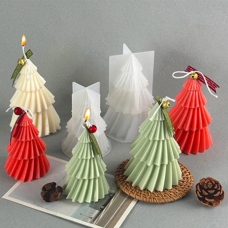 3D Christmas Tree Candle Silicone Mold DIY Handmade Aromatherapy Christmas New Craft Gift Holiday Decor Plaster Epoxy Resin Mold