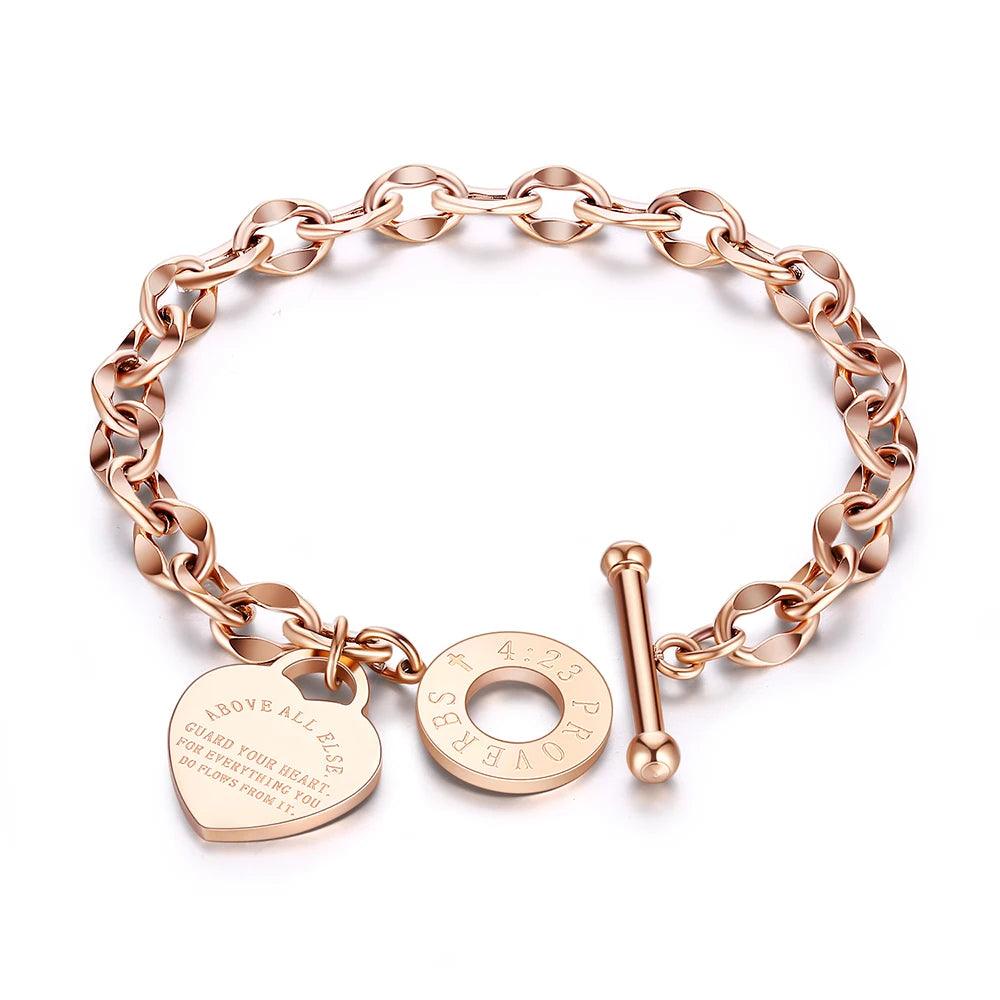 JeeMango Trendy Flower Charm Choker Necklace For Women Rose Gold Color Stainless Steel CZ Crystal Chain Pendant Jewelry JN19144