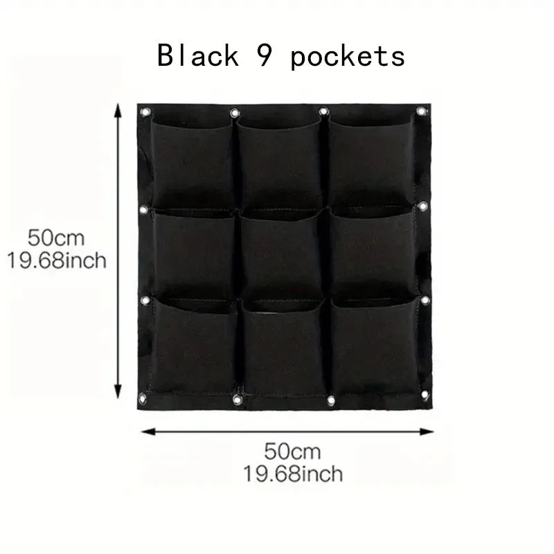 Felt bags suitable for plant planting, vertical wall hanging, balcony greening, flower growth and square multi-mouth felt bags