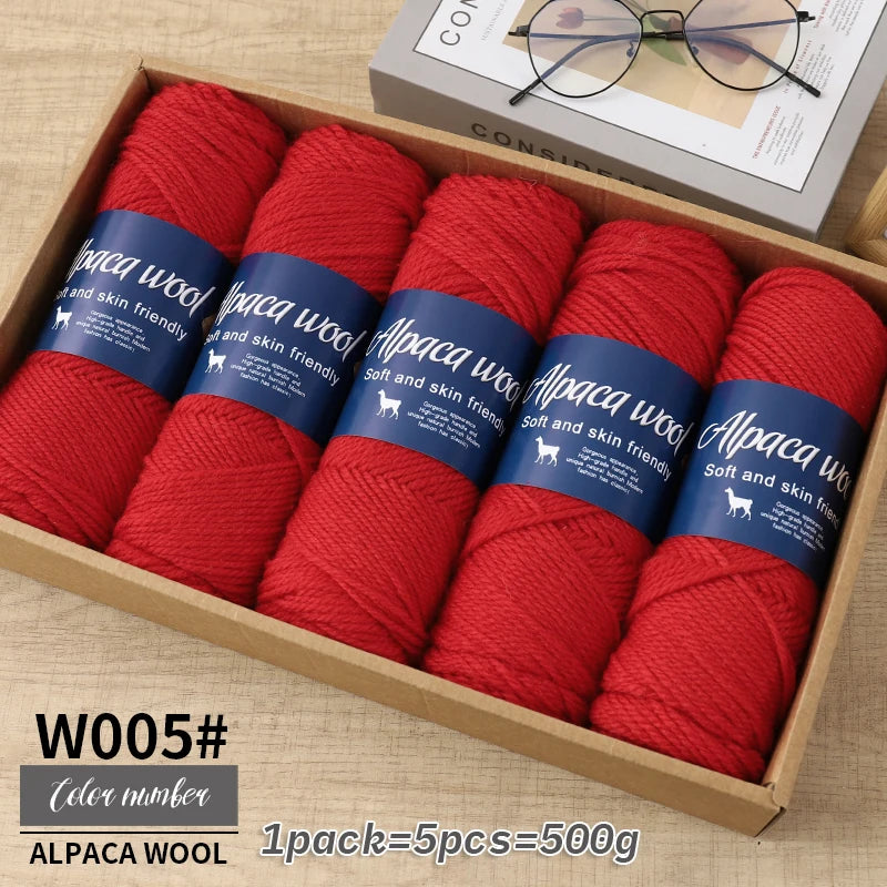 500g Coarse Alpaca Wool Yarn for Hand Woven Sweaters Jackets Scarves and Hats