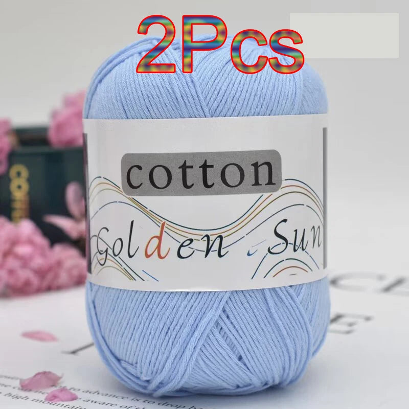 100% Cotton Yarn for Hand Knitting Soft Crochet Yarn Pack of 2 for Sweaters Blankets Hats Amigurumi Dolls and Bags