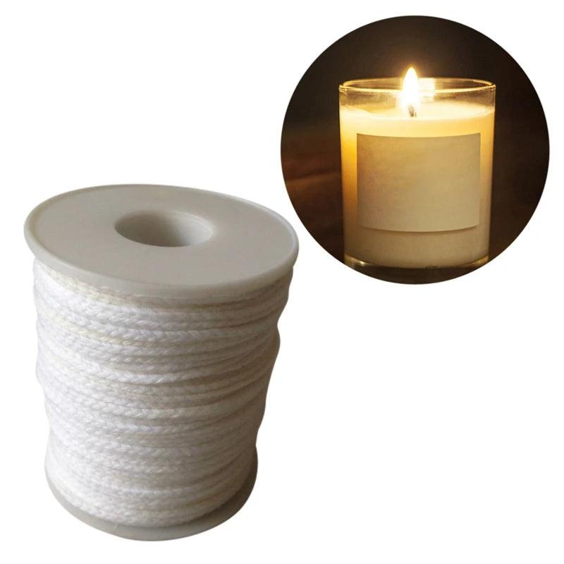 200 ft Braided Candle Wicks Natural Cotton for Candle Pillars Wax Soy Beeswax DIY Candle Craft Making Candle Wick Roll