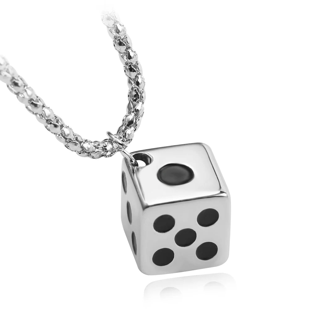 Creative Lucky Dice Pendants Hip Hop Trendy Necklace for Women Men Punk Fashion Streetwear Jewelry Unisex Chains