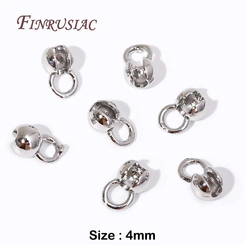 10/20 Pcs Clam Shell Bead Tip Ball Chain Connector 18K Gold Plated Crimp End Bead Findings DIY Bracelets Jewelry Making Supplies