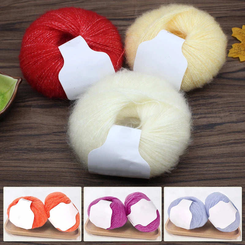 1 Roll Knitting Cashmere Wool Yarn Solid Color Soft Mohair Blended Needlework Lines Hand Crochet Woven Sweater Scarf Thread 25g