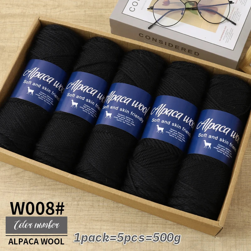 500g Coarse Alpaca Wool Yarn for Hand Woven Sweaters Jackets Scarves and Hats