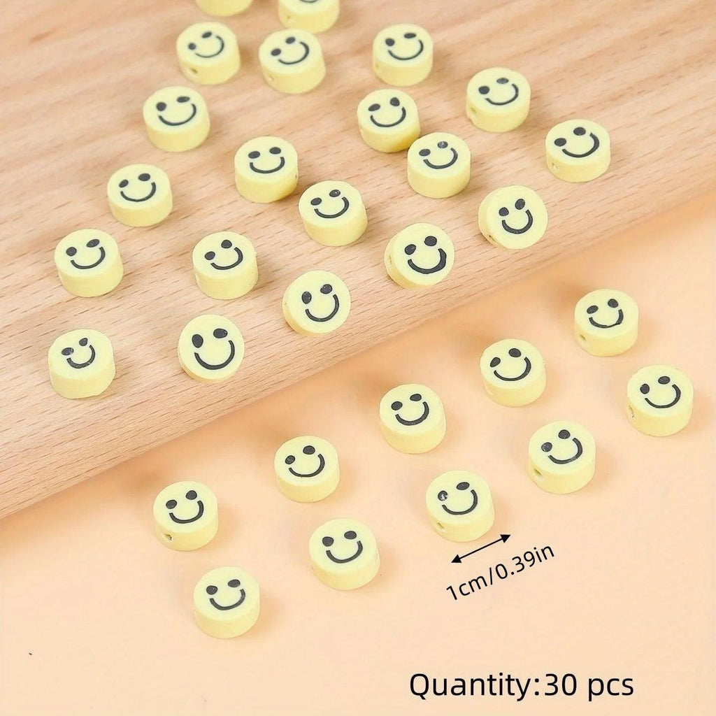 1 Pack 100Pcs Random Polymer Clay Stars & Fruit & Flowers & Heart & Beaded for Women DIY Bracelet Necklace Jewelry Making