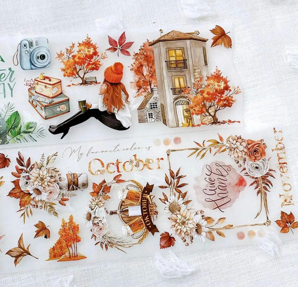 1 Loop Lovely Seasons Girl Views Washi PET Tape Planner DIY Scrapbooking Decorative Plan Sticker