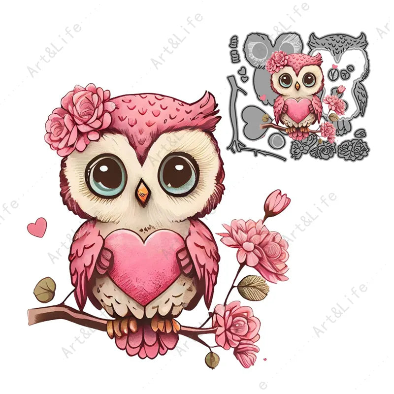 Night Owl New Arrival Metal Cutting Dies Cute Animals Stencils For Making Scrapbooking Album Festival Cards Embossing Die Cut