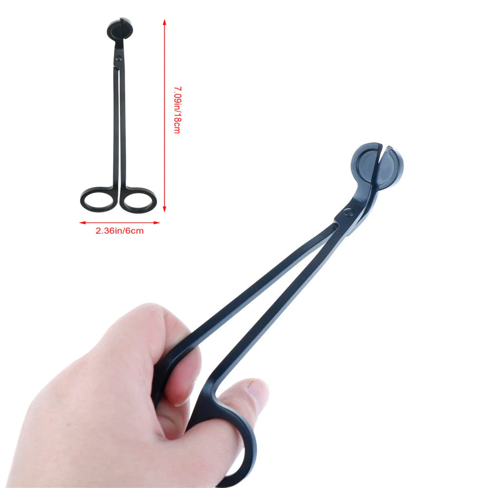 1pc Steel Candle Wick Trimmer Oil Lamp Candlewick Matte Black Trim Scissor Cutter Tool Hook Clipper