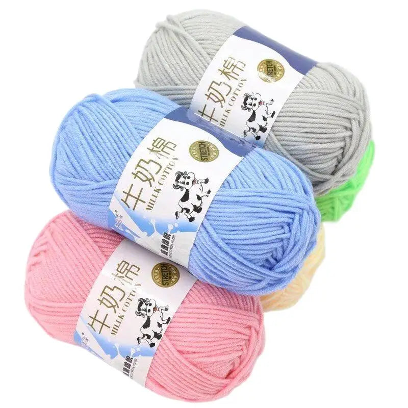 1Pc 50g Crocheting Milk Cotton Yarn Hand Knitting sweater blanket hat threads Crochet amigurumi bag line 95m