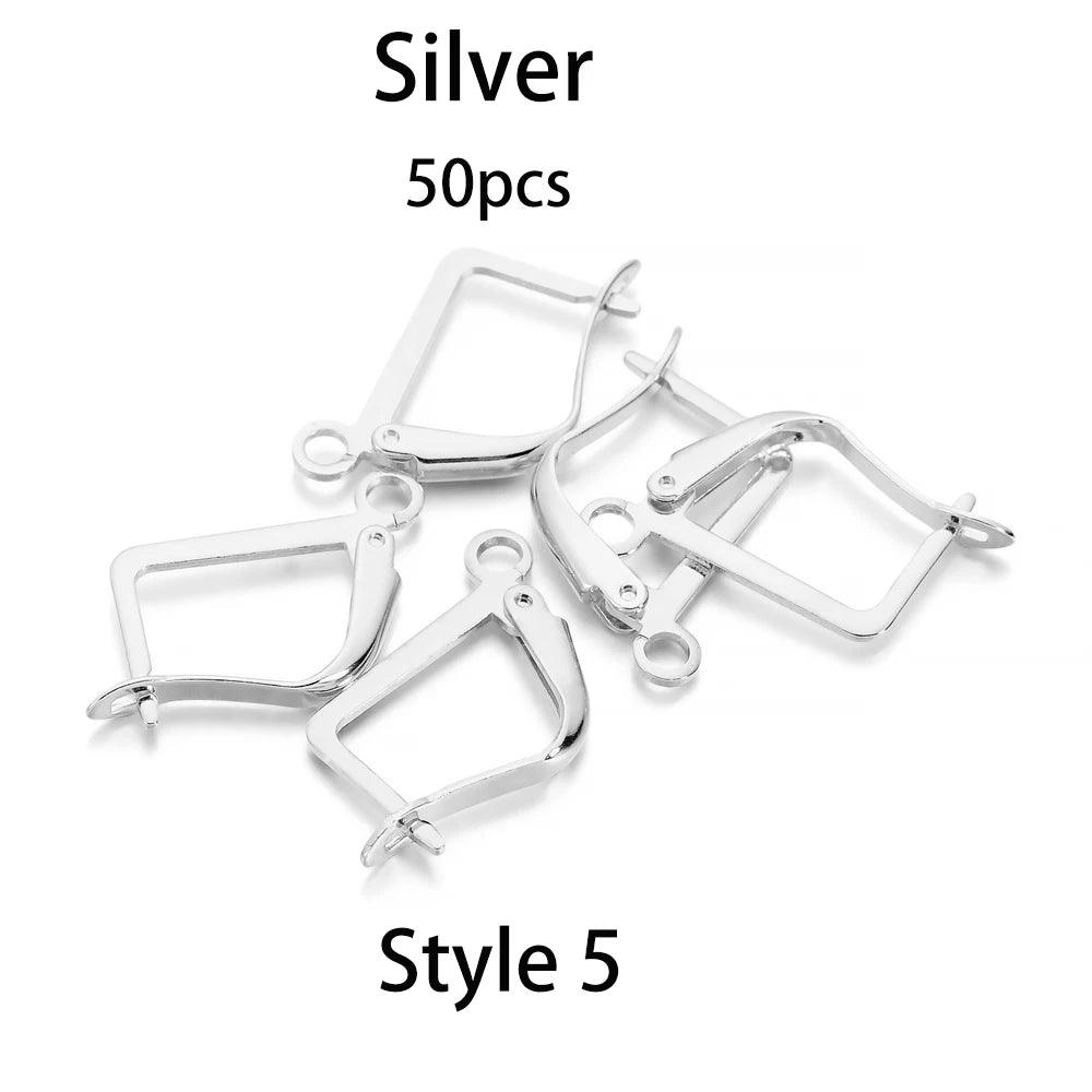 20-100pcs French Earrings Clasps Hooks Fittings DIY Jewelry Making Iron Hook Earwire Earring Findings Supplies