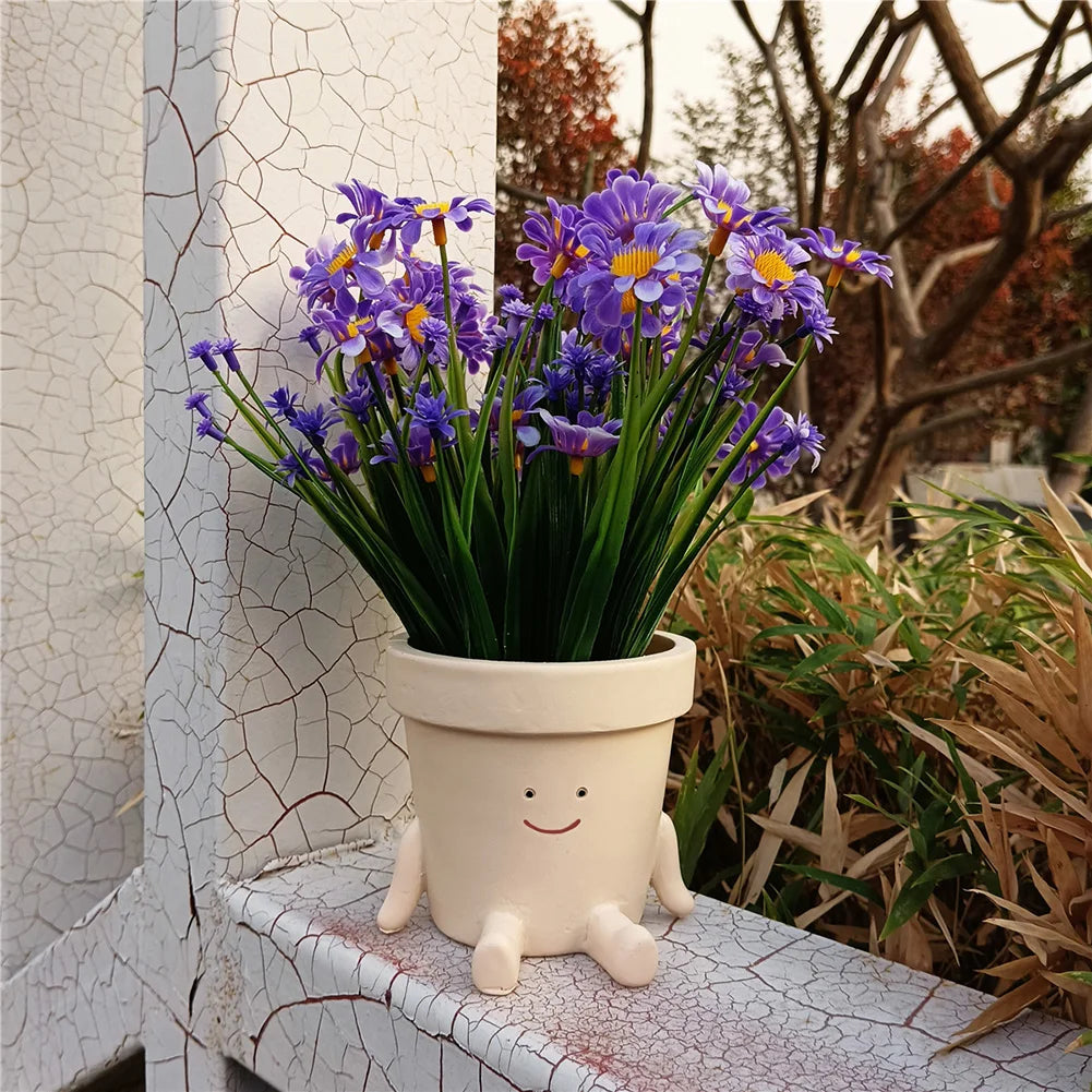 Creative Rocking Chair/Swing Face Succulent Planter Cute Resin Head Planters Home Garden Supplies for Indoor Outdoor Plants