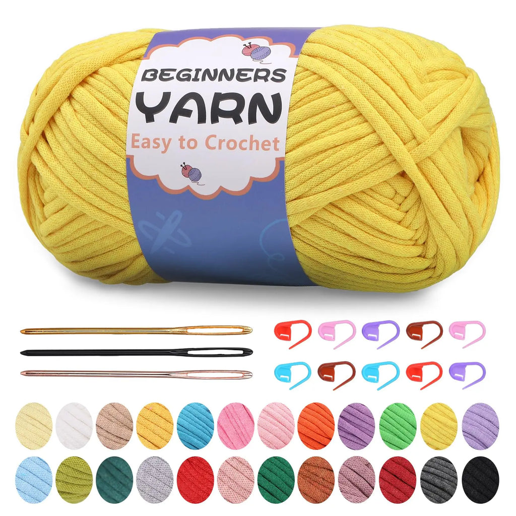 Fenrry 200g Crochet Yarn for Beginners with Stitch Markers