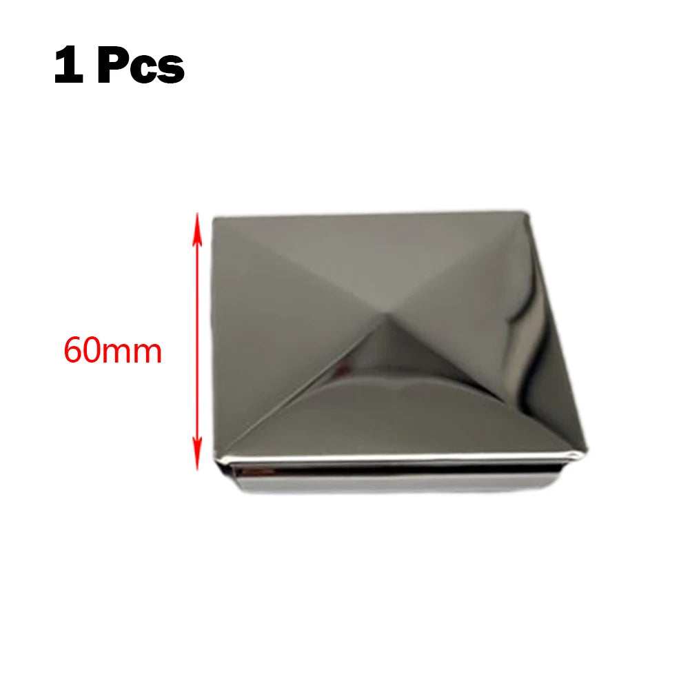 1/10Pcs Column Cap Hat Square Post Cap Stainless Steel To Steel Galvanized Cover Pyramid Shape Cap Home Garden Decoration