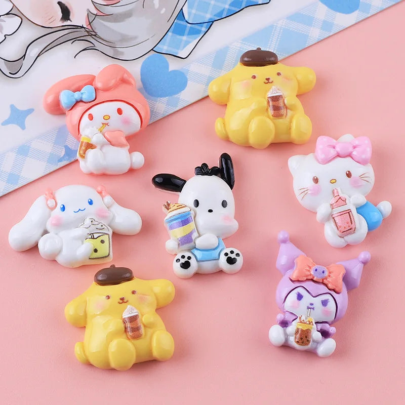 10 Pcs New Mini Kawaii Cartoon Rabbit Cat Dog Series Resin Flat Back Cabochons Scrapbook Diy Party Hairpin Accessories Decorate