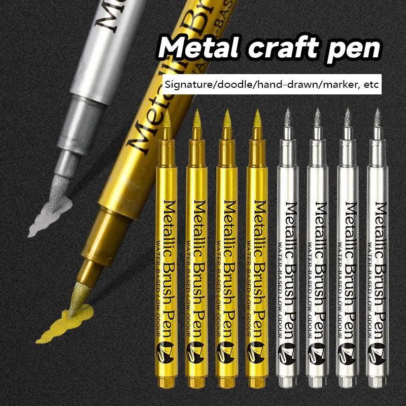 Metallic Marker Pens Gold Silver Permanent Art Markers for Artist Illustration Crafts Scrapbooking Fabric DIY Epoxy Resin Mold