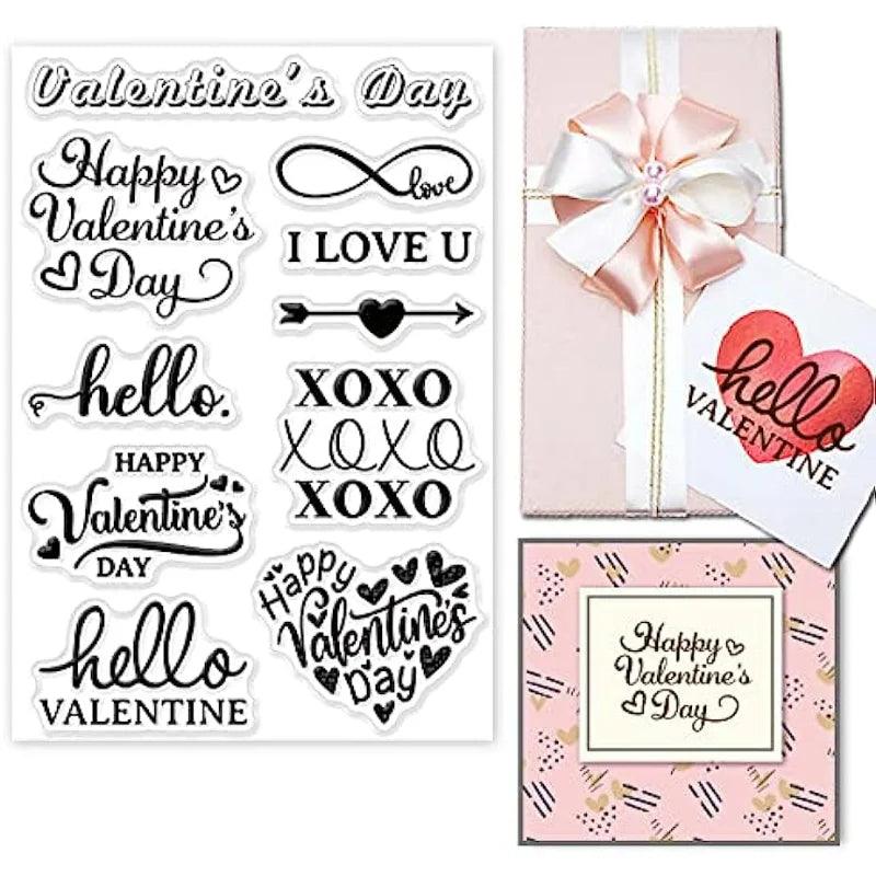5.8x8.3in Love Theme Clear Stamps Valentine's Day Silicone Stamps Love Words Rubber Transparent Rubber Seal Stamps