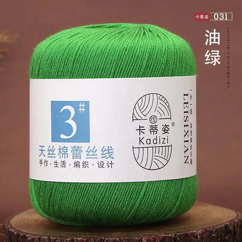 100 Percent Mercerized Cotton Lace Yarn for Hand Knitting and Crochet Arts Crafts