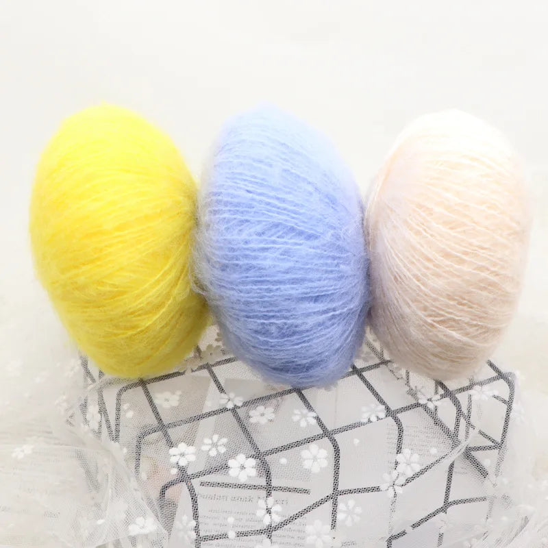 (3pc)Mahai Sweater Baby Scarf Shawl Wiring Fine Wool Thread Crochet Hand Knitted Bag Material Bag