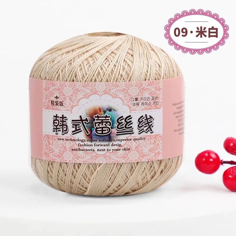 Pure Cotton Lace Crochet Thread No 8 Ice Silk 50g Yarn