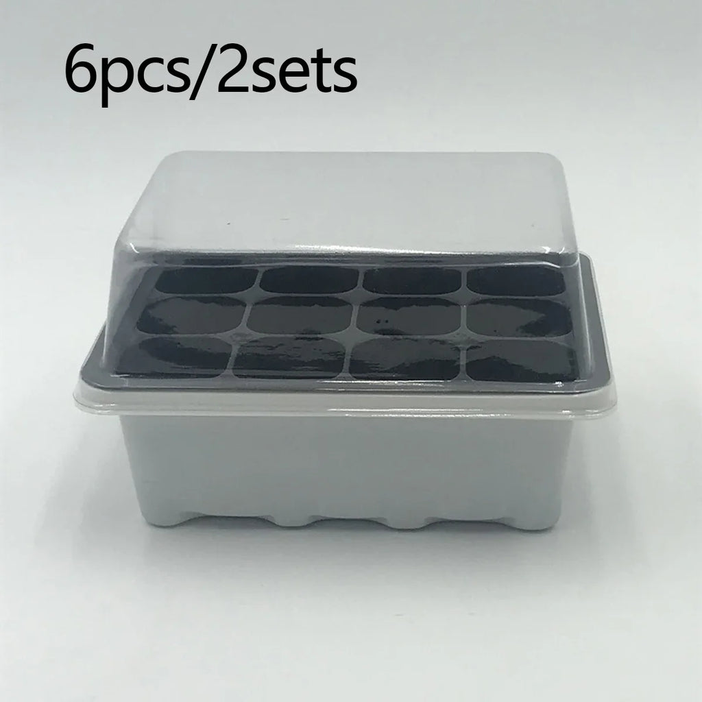 3/6pcs-Plastic Seedling Box With 12 Holes, Seedling Box With Sowing And Seedling Hole Tray