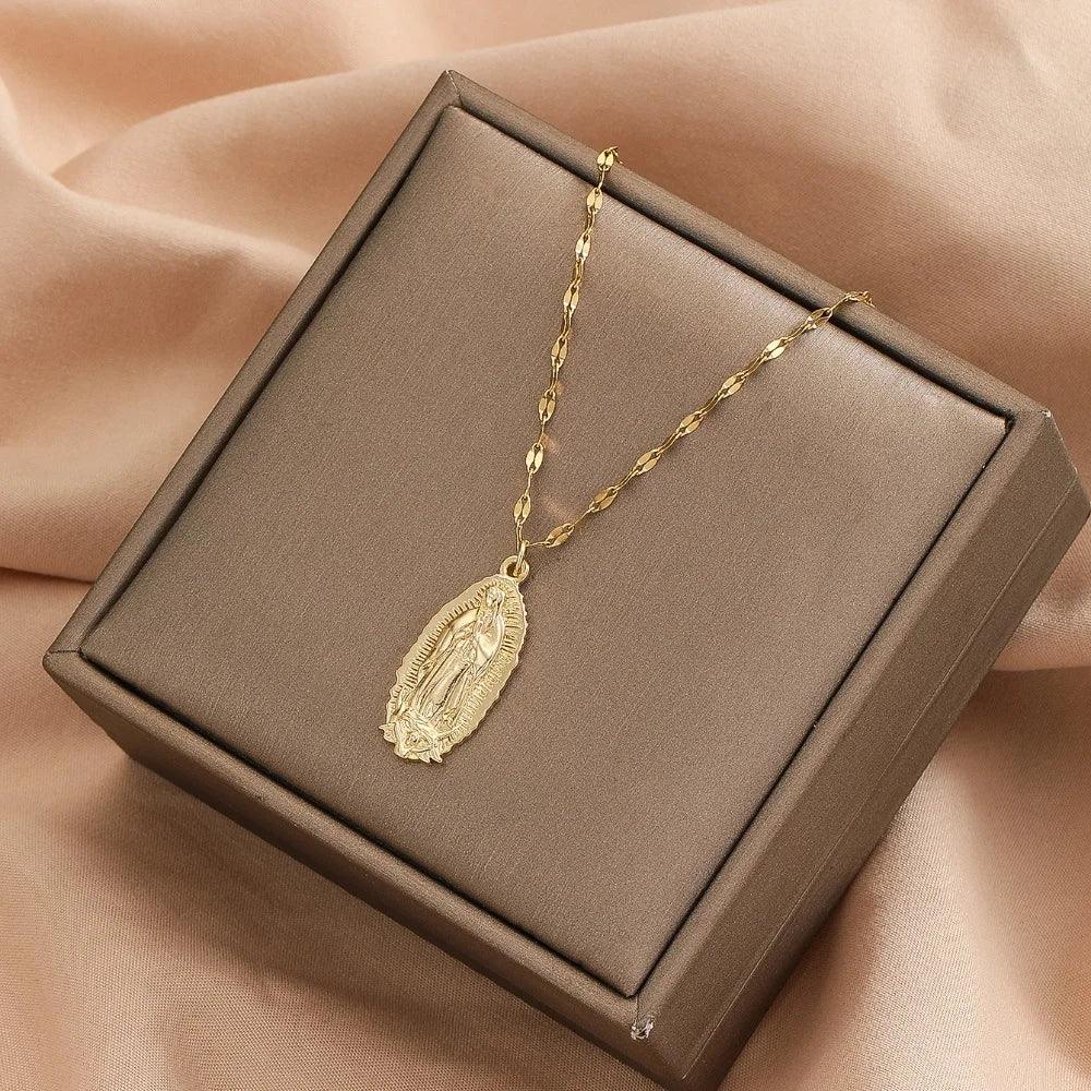 New Middle Eastern Personalized Gold-plated Design, Fashionable, Light Luxury, Versatile And Popular Madonna Necklace
