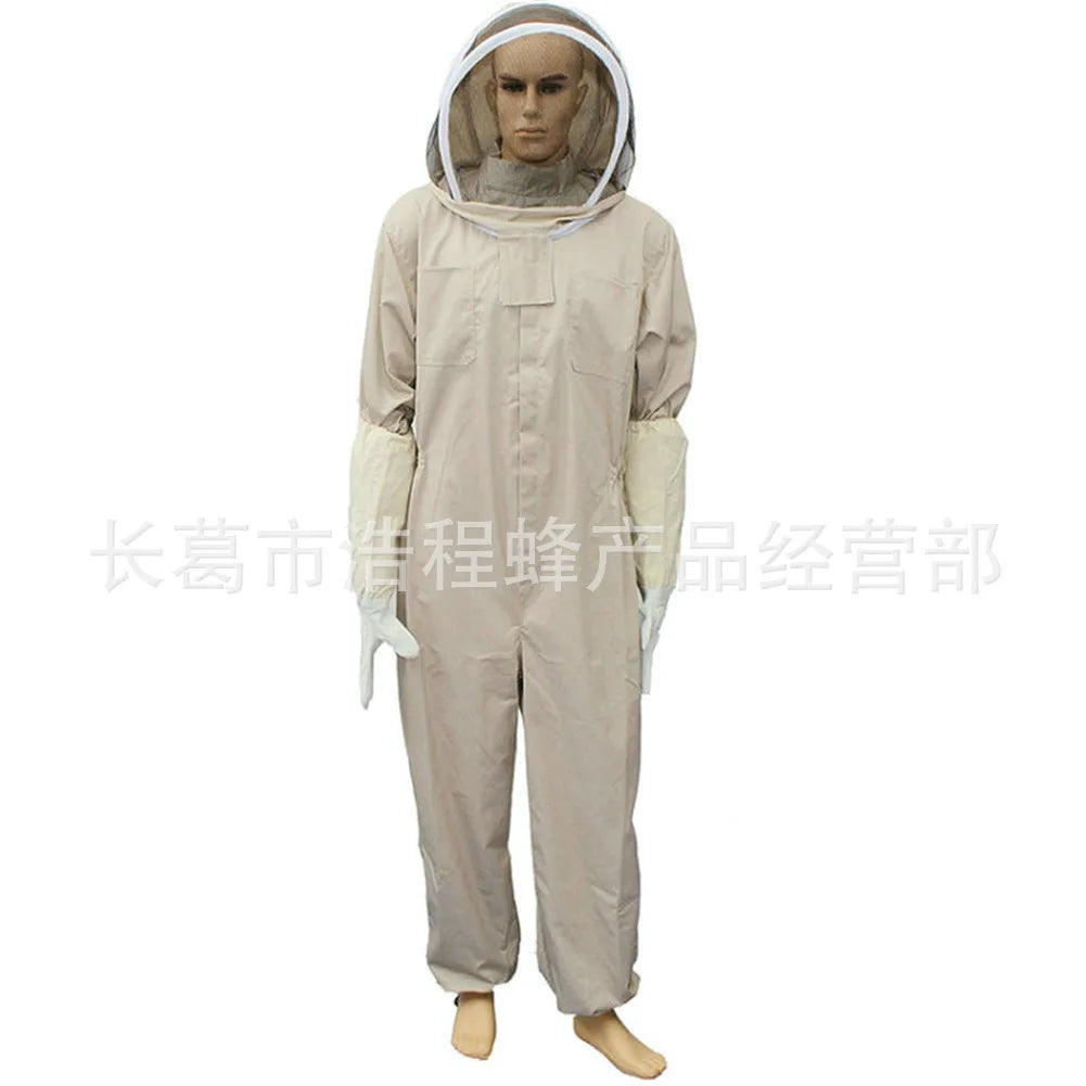 Beekeeper Suit Safety Protective Space suit kid gloves with Hat for Anti Bee Breathable Veil Beekeeping Bee-Proof Clothing