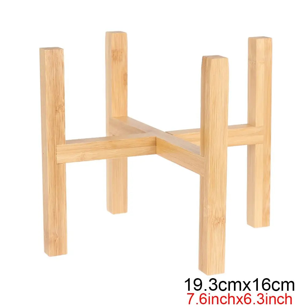 Bamboo Bonsai Display Stand Trays Wood Flowerpot Holder Durable Flower Pot Base Floor-Standing Display Stand Home Decoration