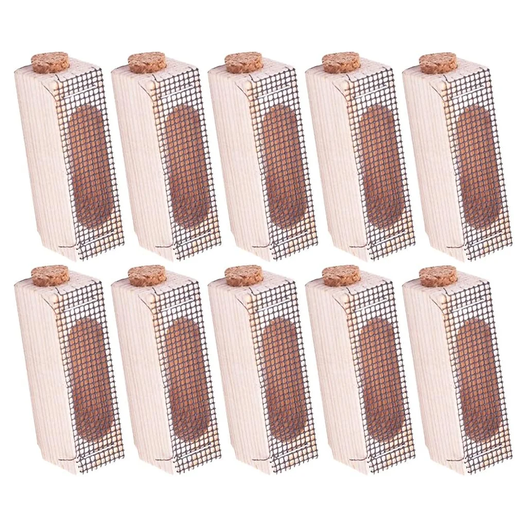 10Pcs Wooden Queen Bees Cages, Bee Control Cage Assembled  for Queen Rearing and Beehive Splits for Beekeepers，Beekeeping Tools