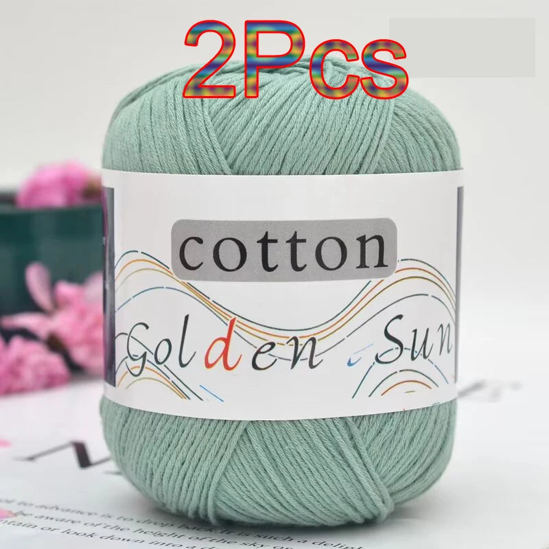 100% Cotton Yarn for Hand Knitting Soft Crochet Yarn Pack of 2 for Sweaters Blankets Hats Amigurumi Dolls and Bags