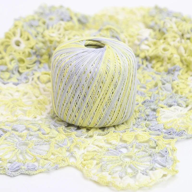 1Pc 50g Crocheting 100% Cotton Lace Yarn Gradient Color line Hand Knitted knitting Yarn Soft Warm Baby Thread DIY Sweater 300M