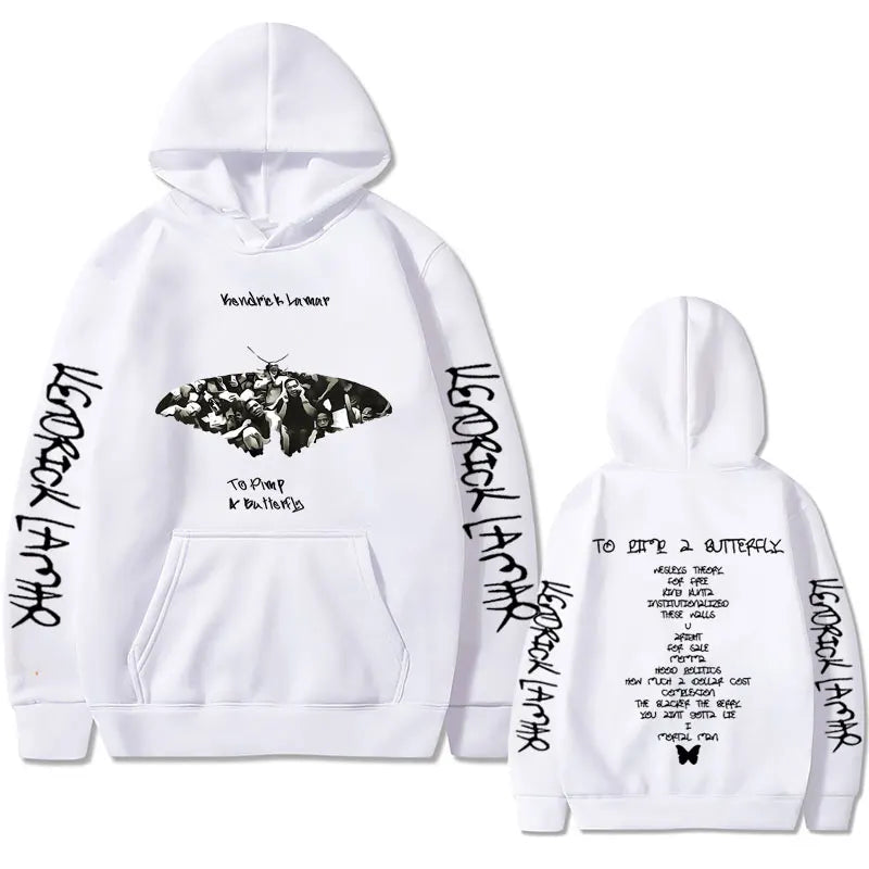 Rapper Kendrick Lamar To Pimp A Butterfly Graphic Print Hoodie Men's Hip Hop Oversized Hoodies Male Fleece Cotton Sweatshirts
