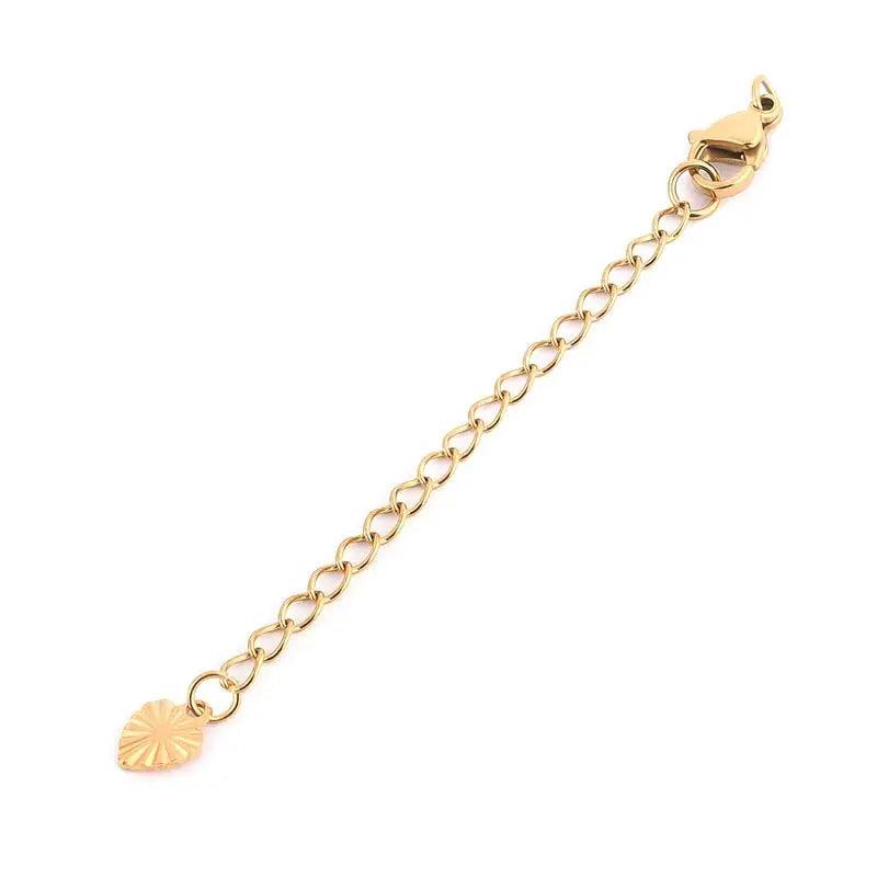 5pcs Stainless Steel Extension Extended Tail Chains With Lobster Clasps Connectors Findings For Bracelet Necklace Tail Chain