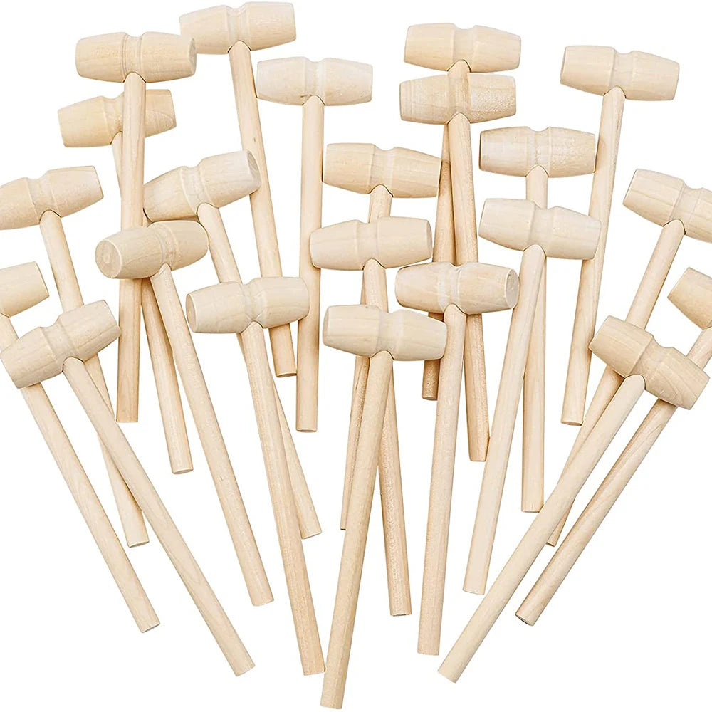 Mini Wooden Hammers Natural Wood Mallets for Cracking Chocolate Nut Lobster CrabSeafood Tools DIY Crafts Jewelry Making Kid Toys