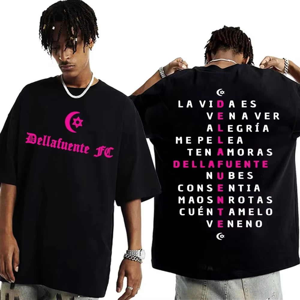 Rapper Dellafuente Tour Cover Graphic Men Cotton Short Sleeve T Shirts Harajuku Hip Hop Punk Oversized Casual Sports Unisex Tops