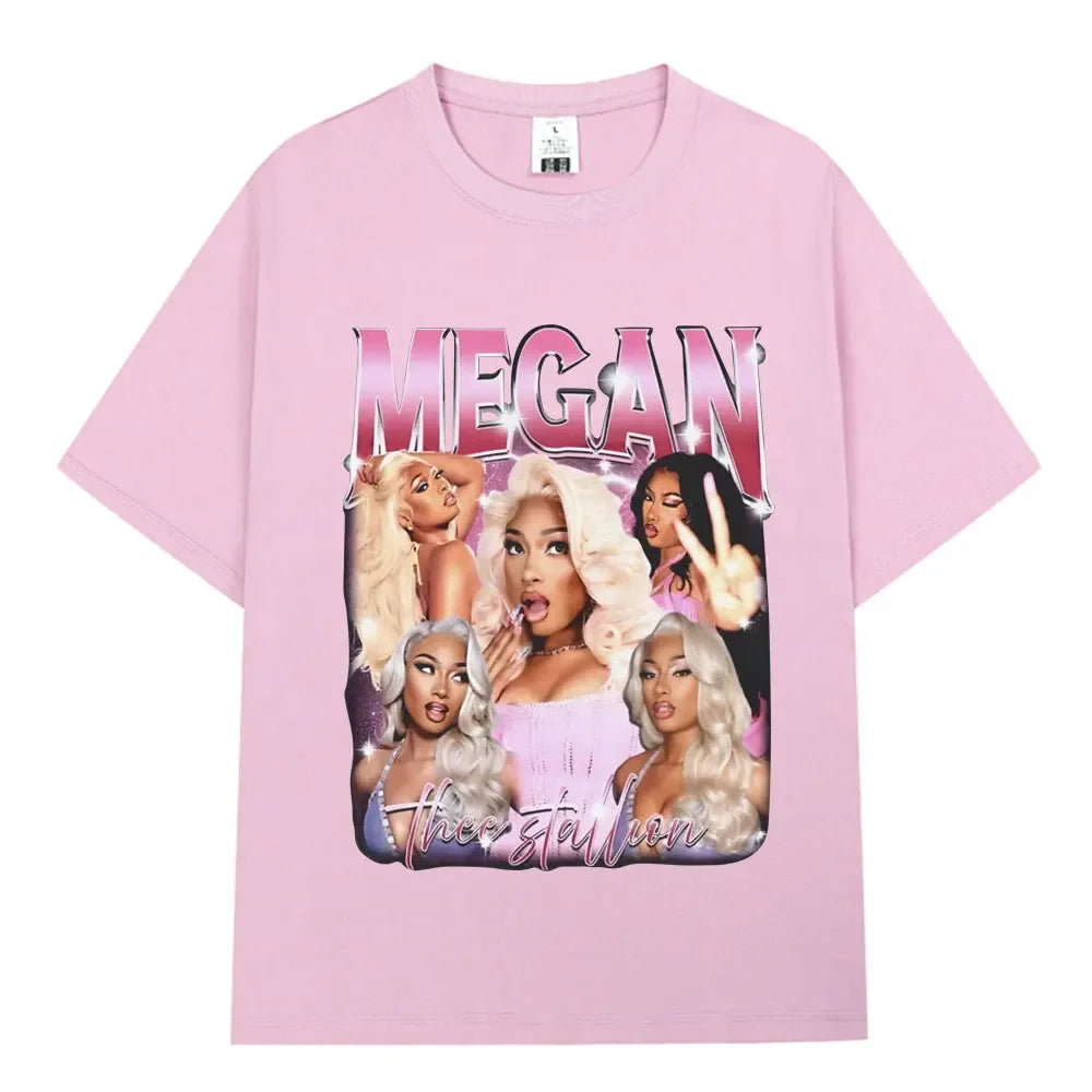 Megan Thee Stallion Hot Girl Summer Tour Graphic Print Cotton T Shirt for Women
