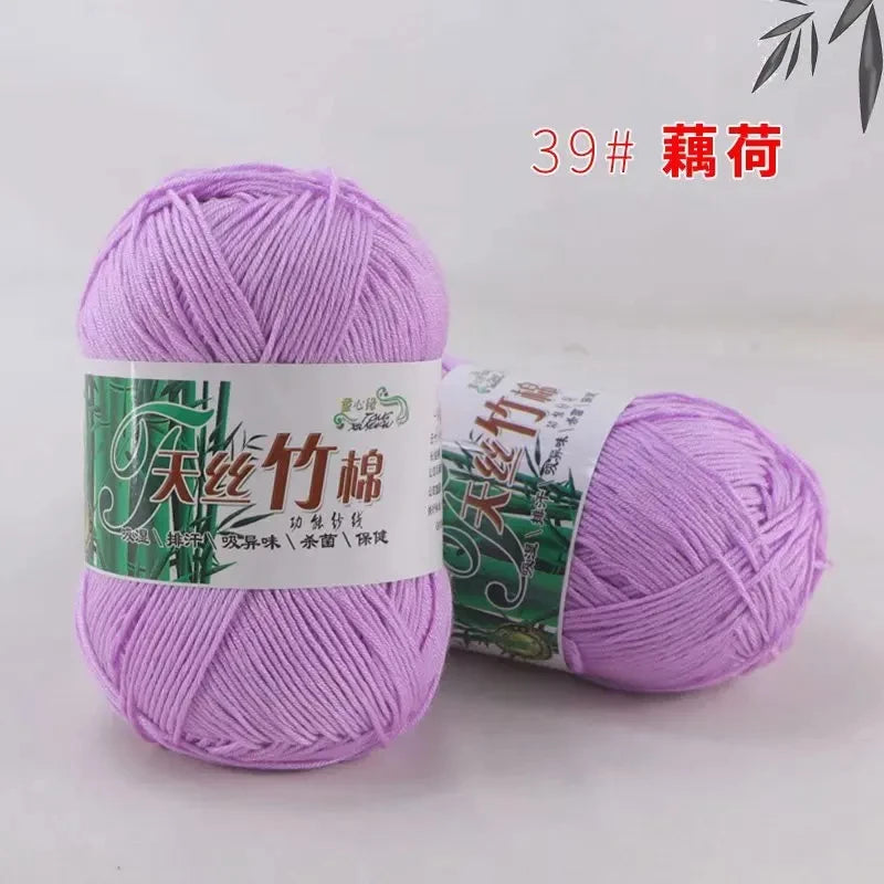 Bamboo Charcoal Cotton Yarn For Weaving 50g Ball DIY