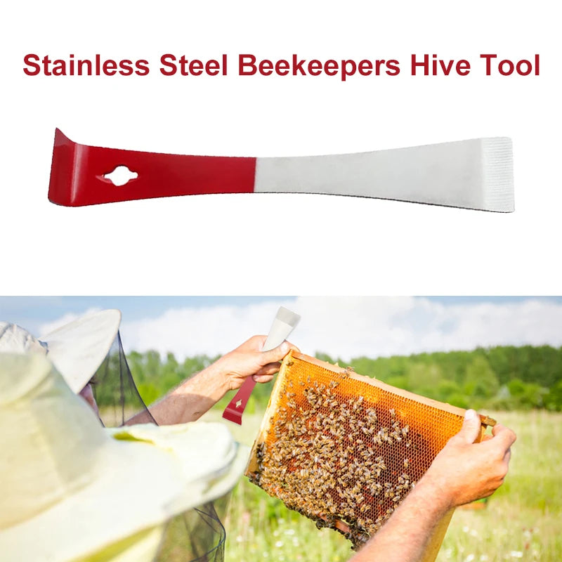 Stainless Steel Beekeeper Hive Tool Set with a Very Strong Flat Bar for Prying Open Hives, Lifting Hive Frames and Bending Hives