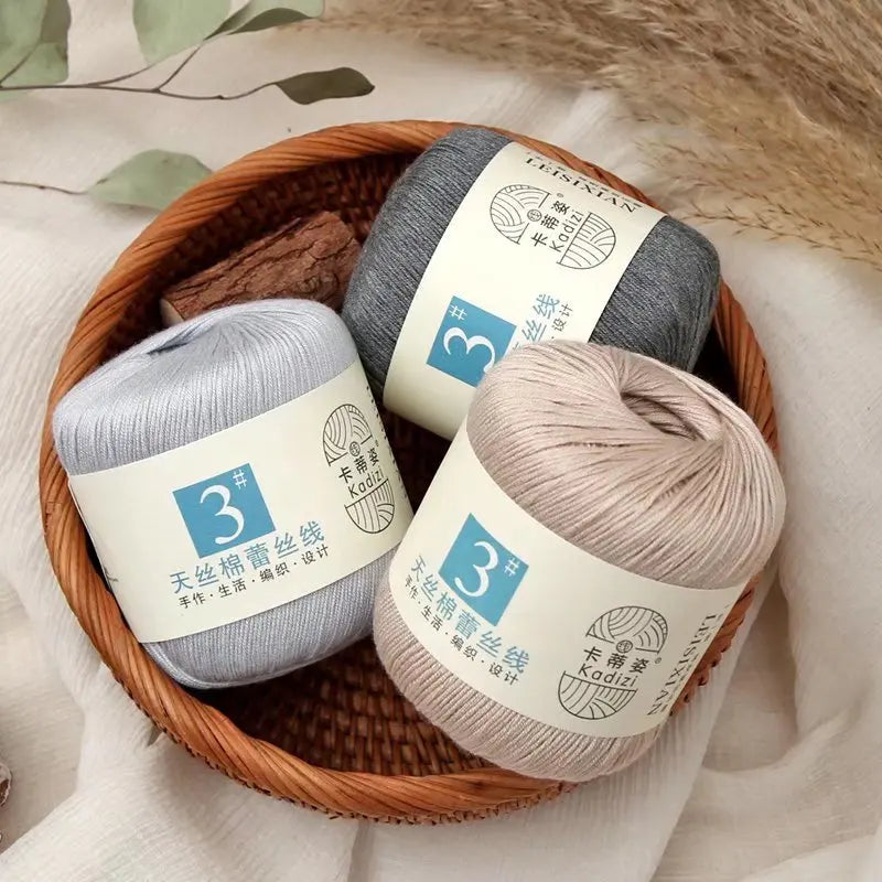 100 Percent Mercerized Cotton Lace Yarn for Hand Knitting and Crochet Arts Crafts