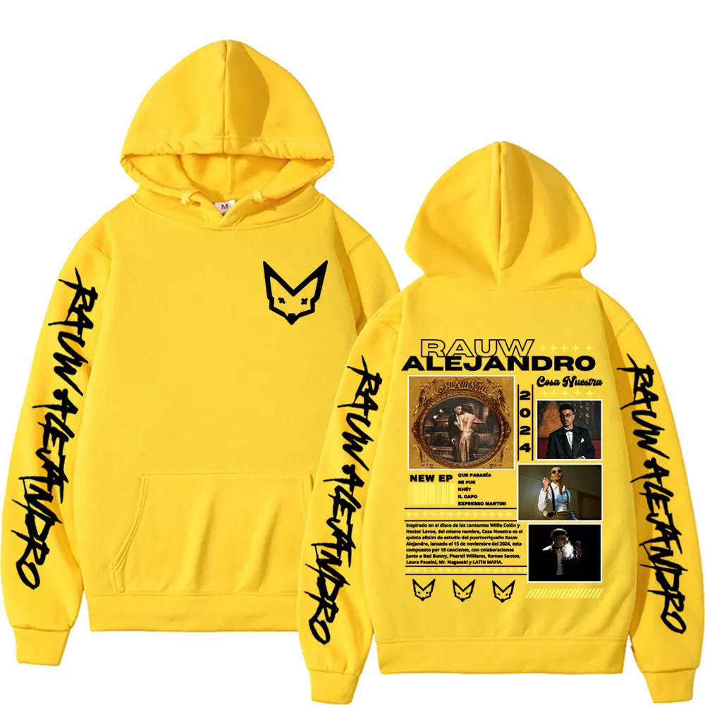 Singer Rauw Alejandro Cosa Nuestra Tour Merch Hoodies Men Women Casual Comfort Oversized Hoodie Hip Hop Style Fashion Sweatshirt