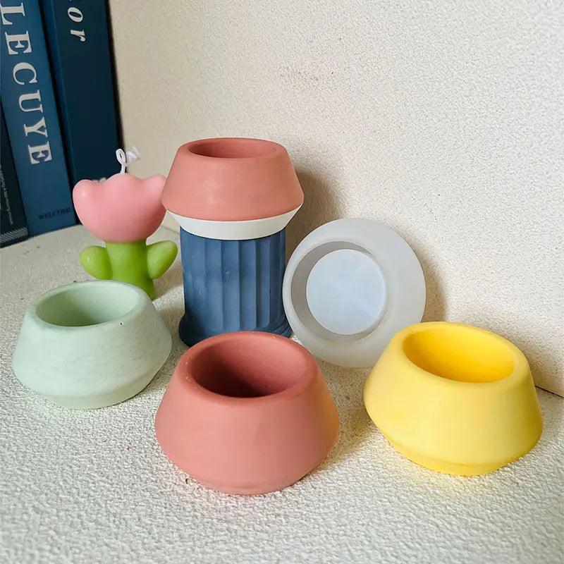 Moon Shape Candlestick Silicone Mold Tealight Holder Cement Mold Art Decor Terrazzo Candle Holder Plaster Clay Epoxy Resin Mold