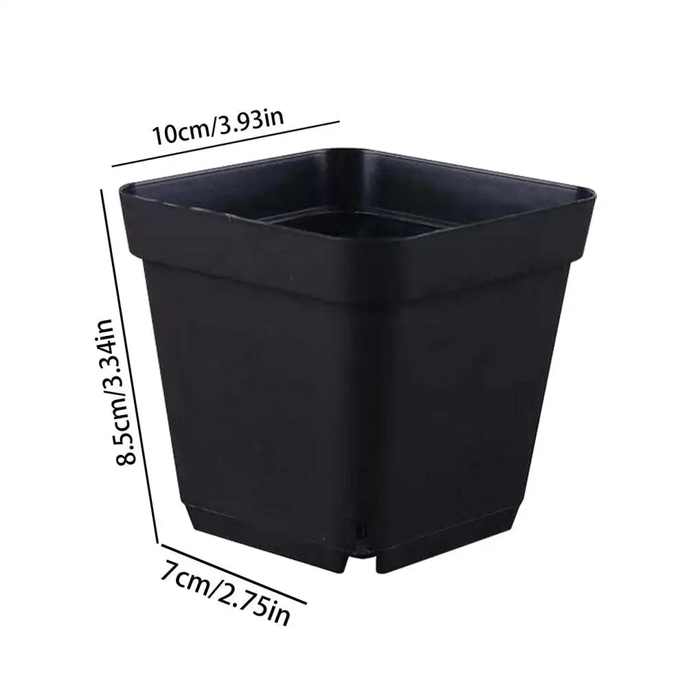 50pcs Starter Pots Plant Nursery Pots Seed Starting Pots Plastic Flower Plant Container Seedling Cups Square Black Seedling Pots