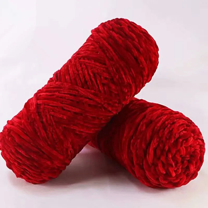 DIY Soft Chenille Yarn for Knitting and Crochet 100g 130M Polyester Velvet Amigurumi Dolphin Baby Plush