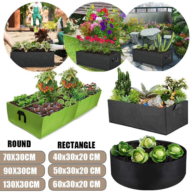Garden Flower Planter Raised Plant Bed Elevated Vegetable Box Planting Grow Bag Nursery Plant Pot Outdoor Flower Container