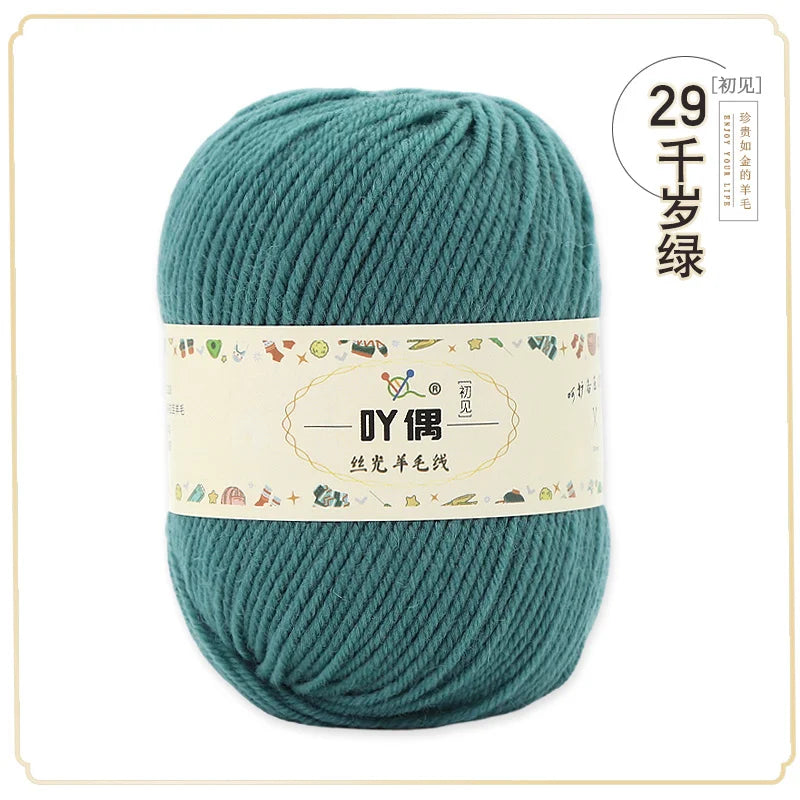 100 Percent Wool Yarn 50g Worsted Weight Soft Warm Crochet